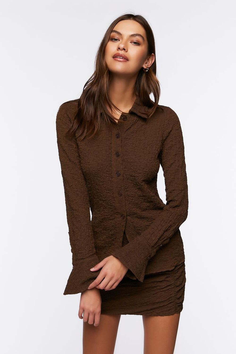 Trumpet Sleeve Shirt & Skirt Set | Forever 21 | Forever 21 (US)