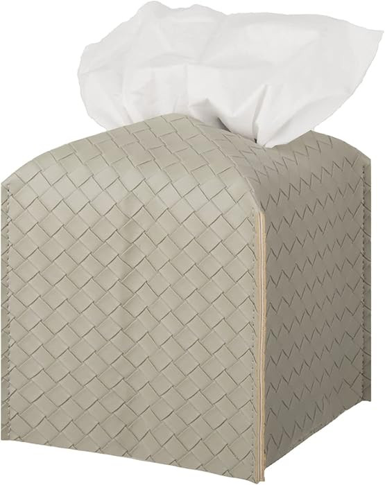 Funda para caja de pañuelos de piel sintética, estuche cuadrado para pañuelos faciales, dispen... | Amazon (US)