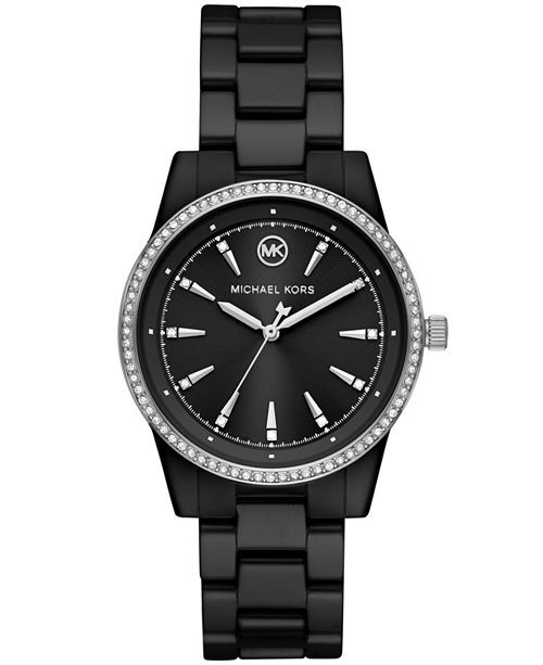 Michael Kors Ritz Three-Hand Black Ceramic Watch & Reviews - Watches - Jewelry & Watches - Macy's | Macys (US)