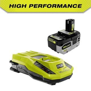 RYOBI ONE+ 18V HIGH PERFORMANCE Lithium-Ion 4.0 Ah Battery and Charger Starter Kit PSK004 | The Home Depot