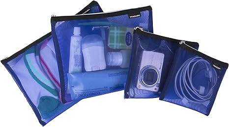 Travelon Set of 4 Mesh Pouches, Blue, 9.5 x 12.75 x 0.5 | Amazon (US)
