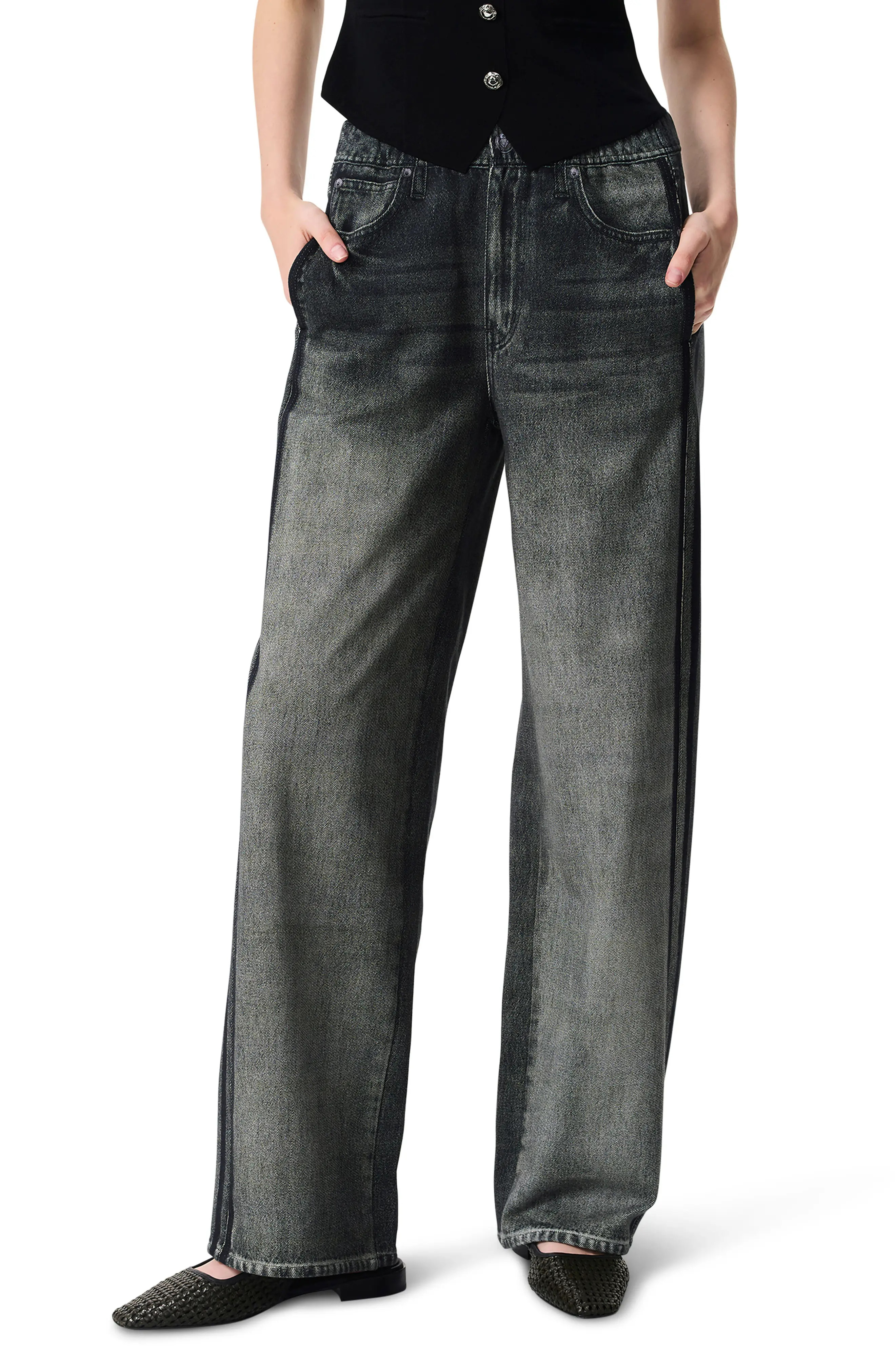 rag & bone Miramar Stripe Track Jeans in Coney at Nordstrom, Size Medium | Nordstrom