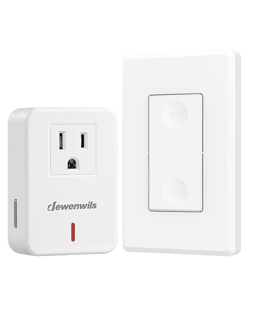 DEWENWILS Remote Control Outlet Wireless Wall Mounted Light Switch, Electrical Plug in On Off Pow... | Amazon (US)