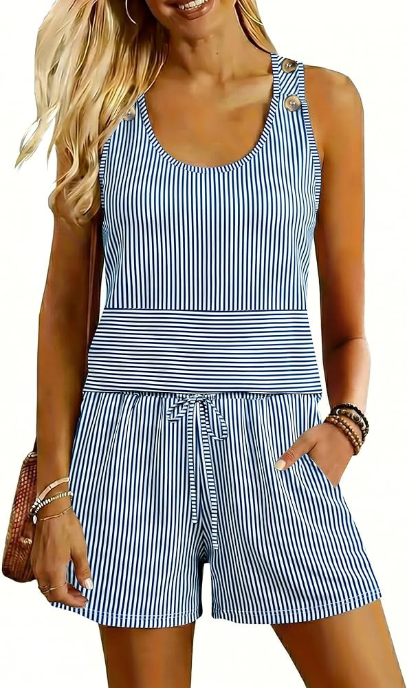 kipfall Two Piece Sets for Women Trendy Casual Lounge Sets Sleeveless Shorts Sets Beach Vacation ... | Amazon (US)