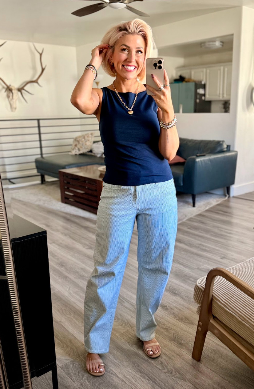 Found some great items for spring at Old Navy!! Top: Small // Bottoms: Medium // Shoes: TTS 

 #LTKootd #LTKOver40