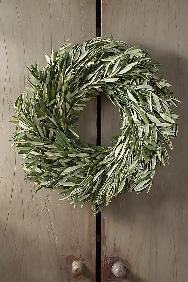 Fresh Olive Leaf Wreath in Green, Size: 20" at Terrain | Terrain