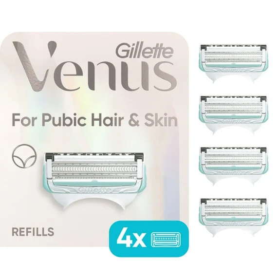 Gillette Venus for Pubic Hair and Skin, Women's Razor Blades, 4 Refills, White | Walmart (US)