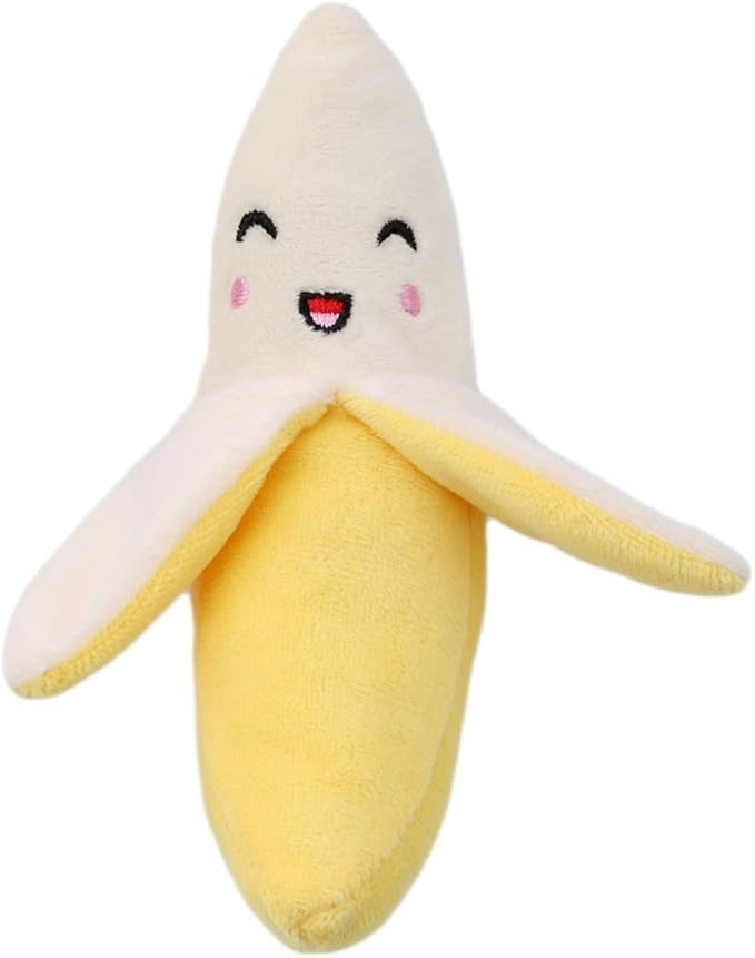 Yellow Squeeze Squeaker Puppy Dog Toys Plush Dog Chew Toys (Banana) Dog Squeak Toys | Amazon (US)