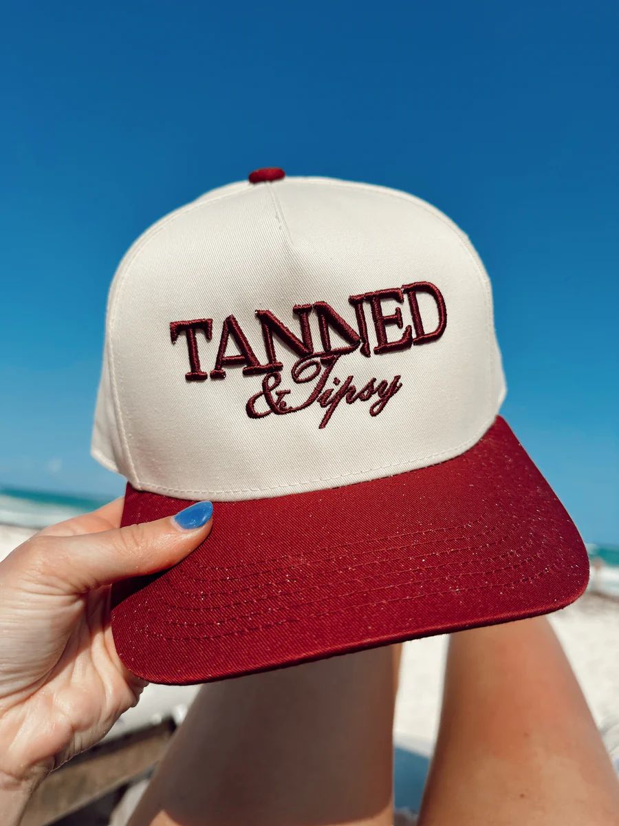 Tanned & Tipsy - Wine Vintage Trucker Hat - PREORDER | KenzKustomz