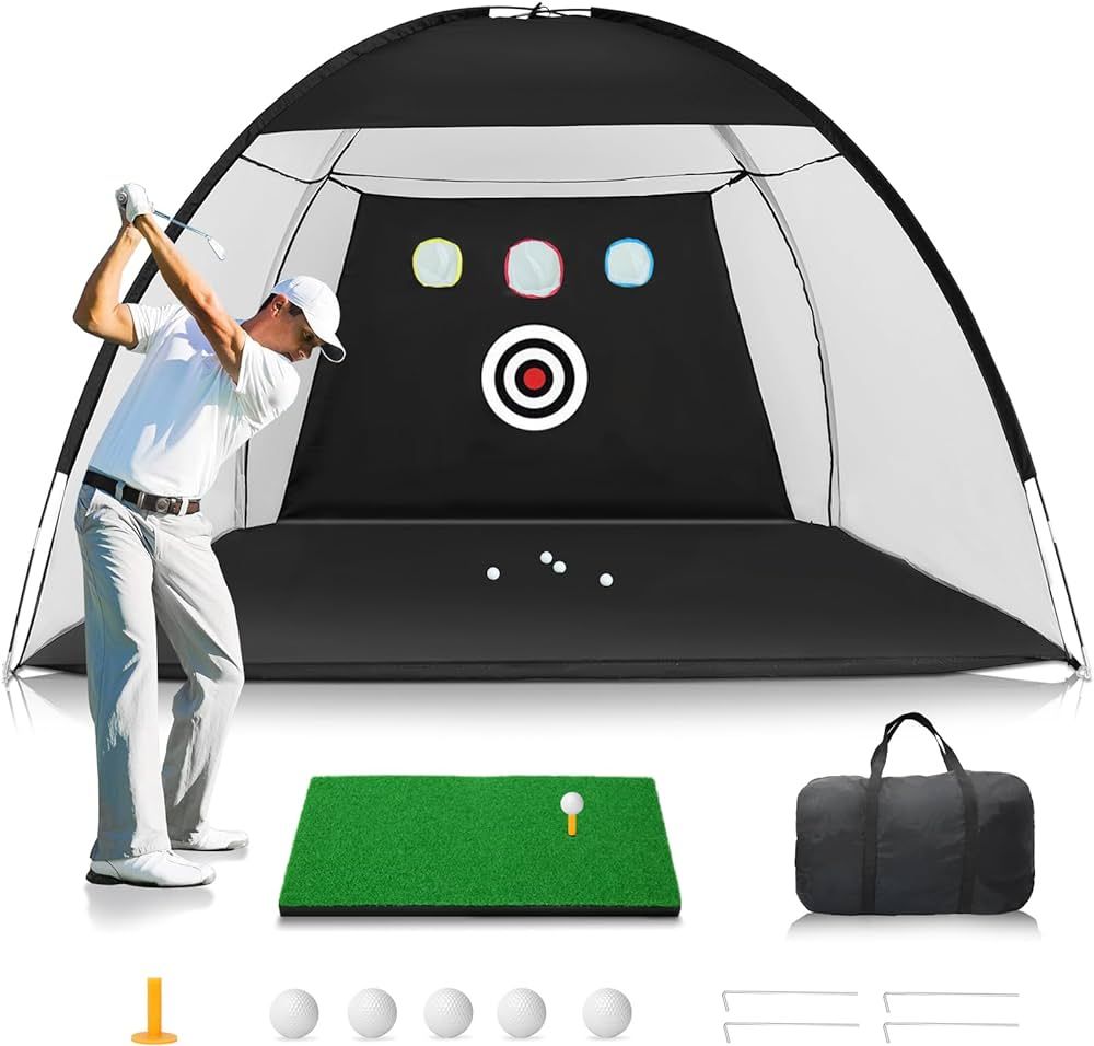 Golf Net, 10 x 7ft Golf Hitting Nets for Backyard Driving, Indoor/Outdoor Golf Chipping/Swing Pra... | Amazon (US)