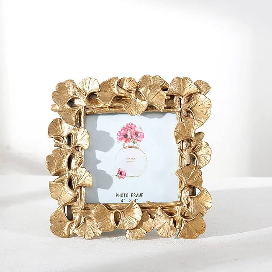 JOSON Vintage Photo Frame, Ginkgo Biloba Resin Gold Frame for Desktop Display and Wall Mount Home... | Amazon (US)