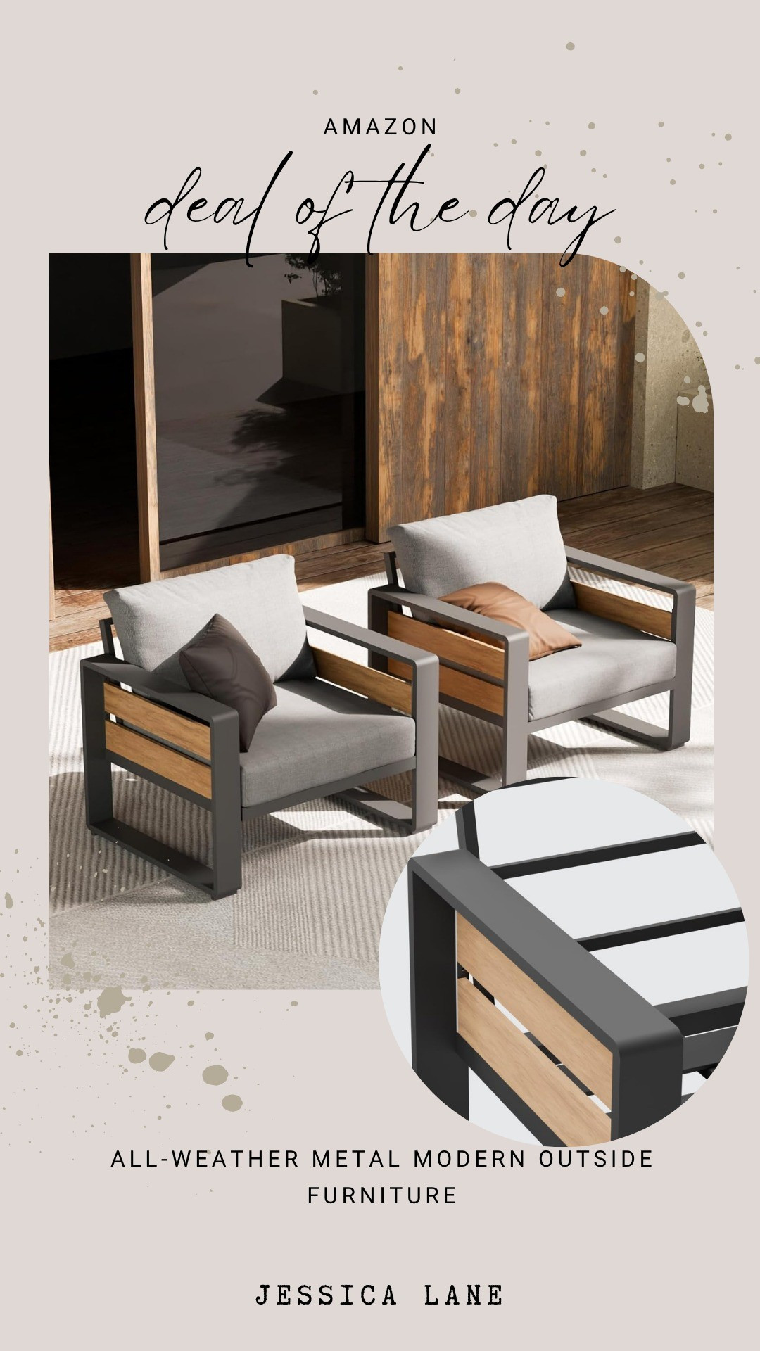 Update your deck with this all-weather modern metal furniture set. These chairs combine durable frames with sleek wood accents for a contemporary outdoor seating solution.#outdoorfurniture #modernhome #amazonfinds #patioideas

#LTKSeasonal #LTKSaleAlert #LTKHome
