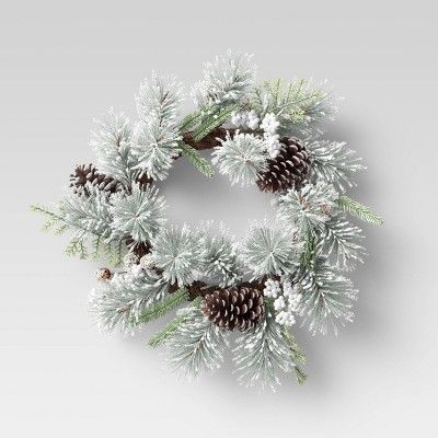 Heavy Flocked Wreath - Threshold™ | Target