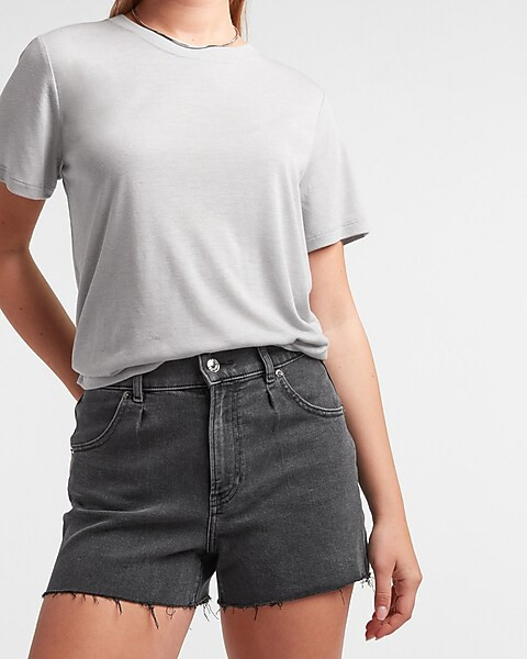 Skimming Linen-Blend Crew Neck Tee | Express