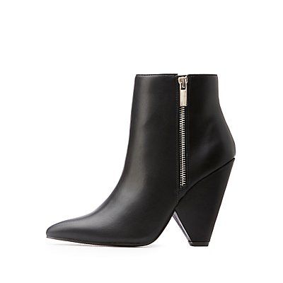 Zip Up Ankle Booties | Charlotte Russe