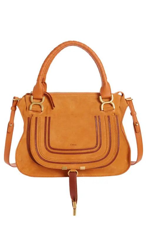 Chloé Medium Marcie Suede Satchel in Henna Orange at Nordstrom | Nordstrom