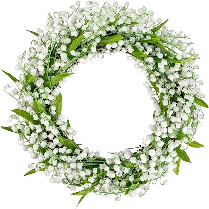 Briful Spring Wreaths for Front Door, 16 Inch Artificial Lily of The Valley Flower Wreath for Doo... | Amazon (US)