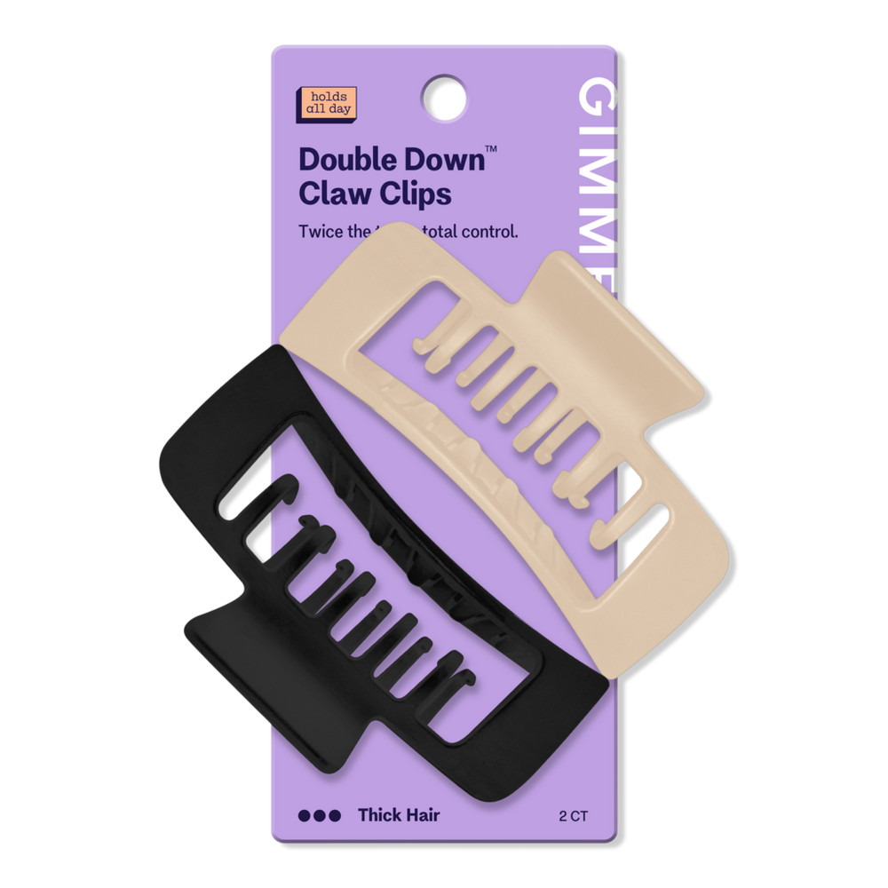 GIMME beauty Thick Hair Double Teeth Rectangle Claw Clip - Blonde/Black | Ulta