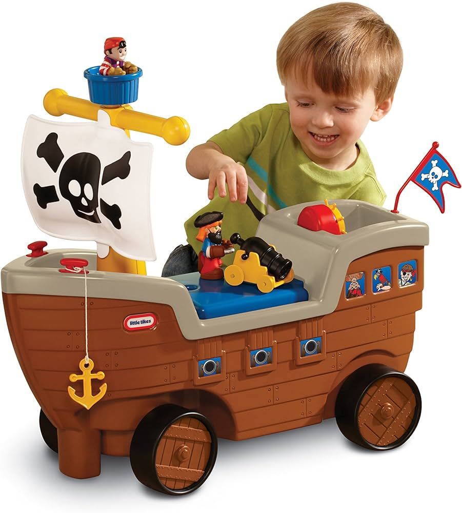 Little Tikes 2-in-1 Pirate Ship Toy - Kids Ride-On Boat with Wheels, Under Seat Storage and Plays... | Amazon (US)