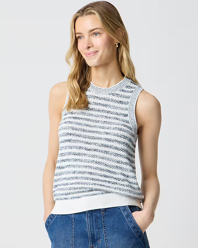 Striped textured sweater-tank | J.Crew Factory