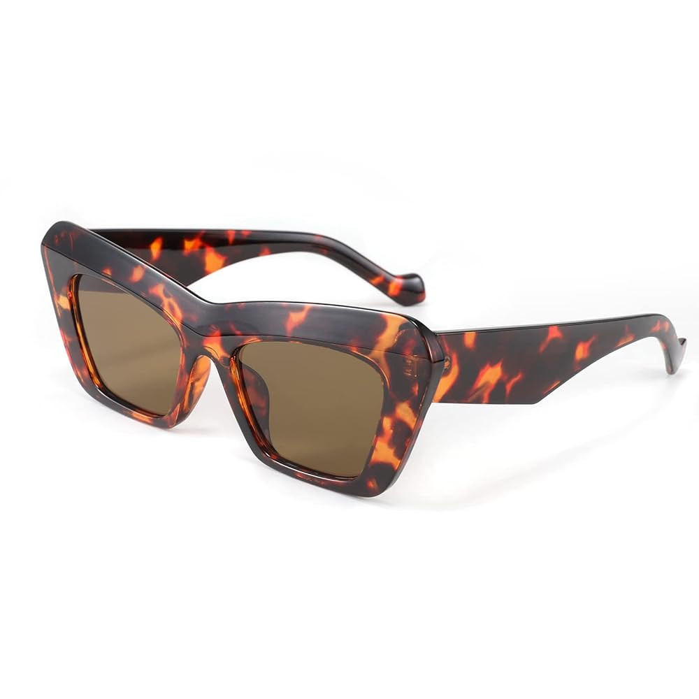 FEISEDY Women Men Retro Vintage Cat Eye Square 90s Sunglasses Jelly Colored Classic 70s Eyewear B... | Amazon (US)