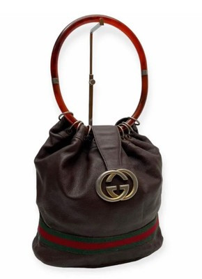 vintage gucci drawstring bag sherry bag brown  | eBay | eBay US