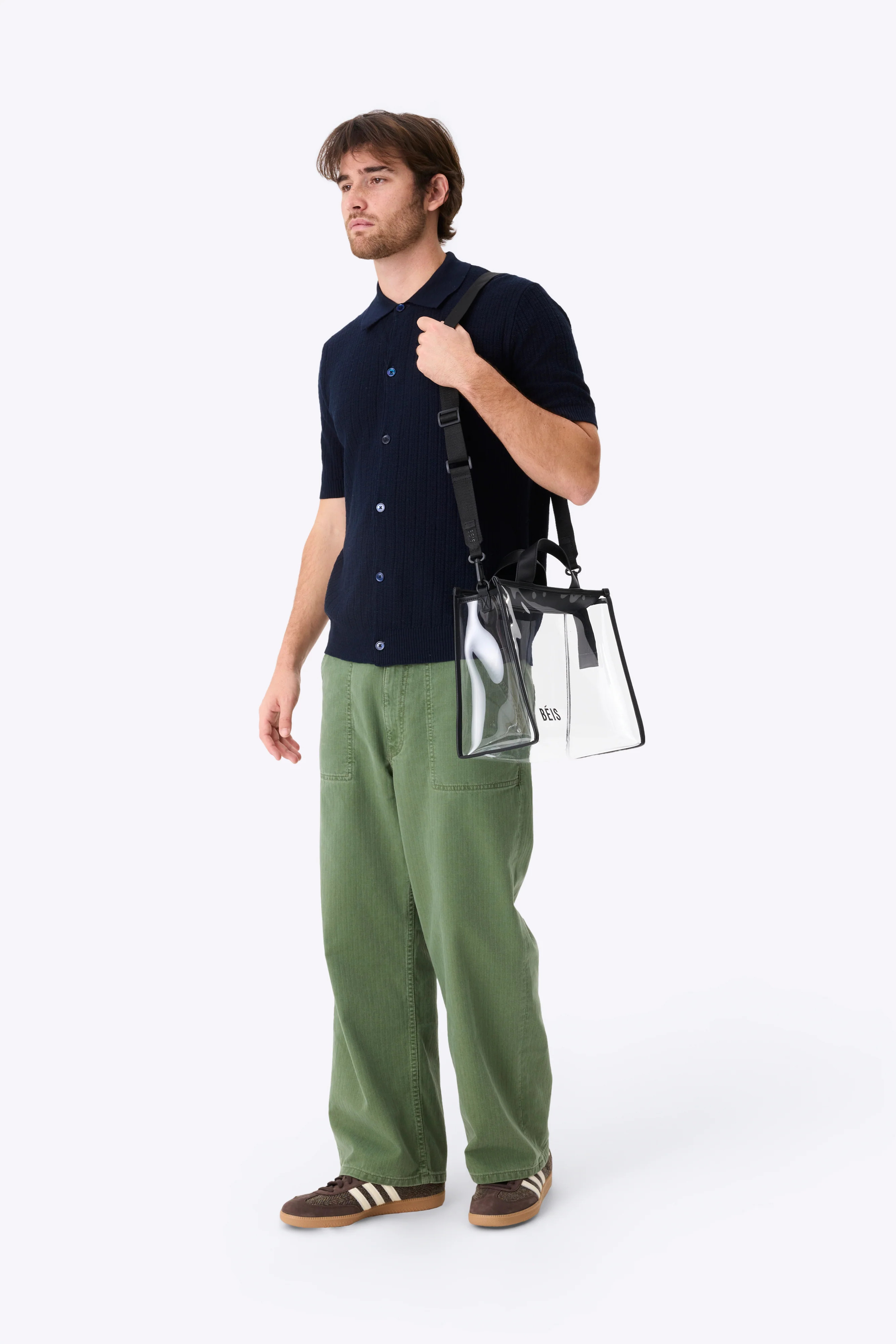 BÉIS 'The Stadium Tote'' in Clear with Black Trim - Clear Stadium Bags & Clear Purse for Stadium... | BEIS