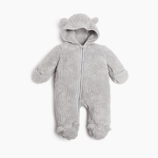 Small Story High-Pile Fleece Bunting in Grey Size Newborn | 100% Polyester | Babylist