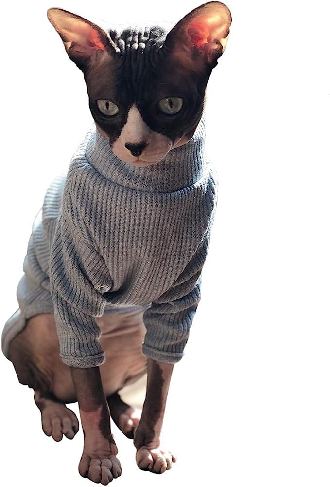 Bonaweite Sphynx Cat Clothes, Cat Sweaters for Cats Only, Turtleneck Sphynx Cat Sweaters, Cat Clo... | Amazon (US)