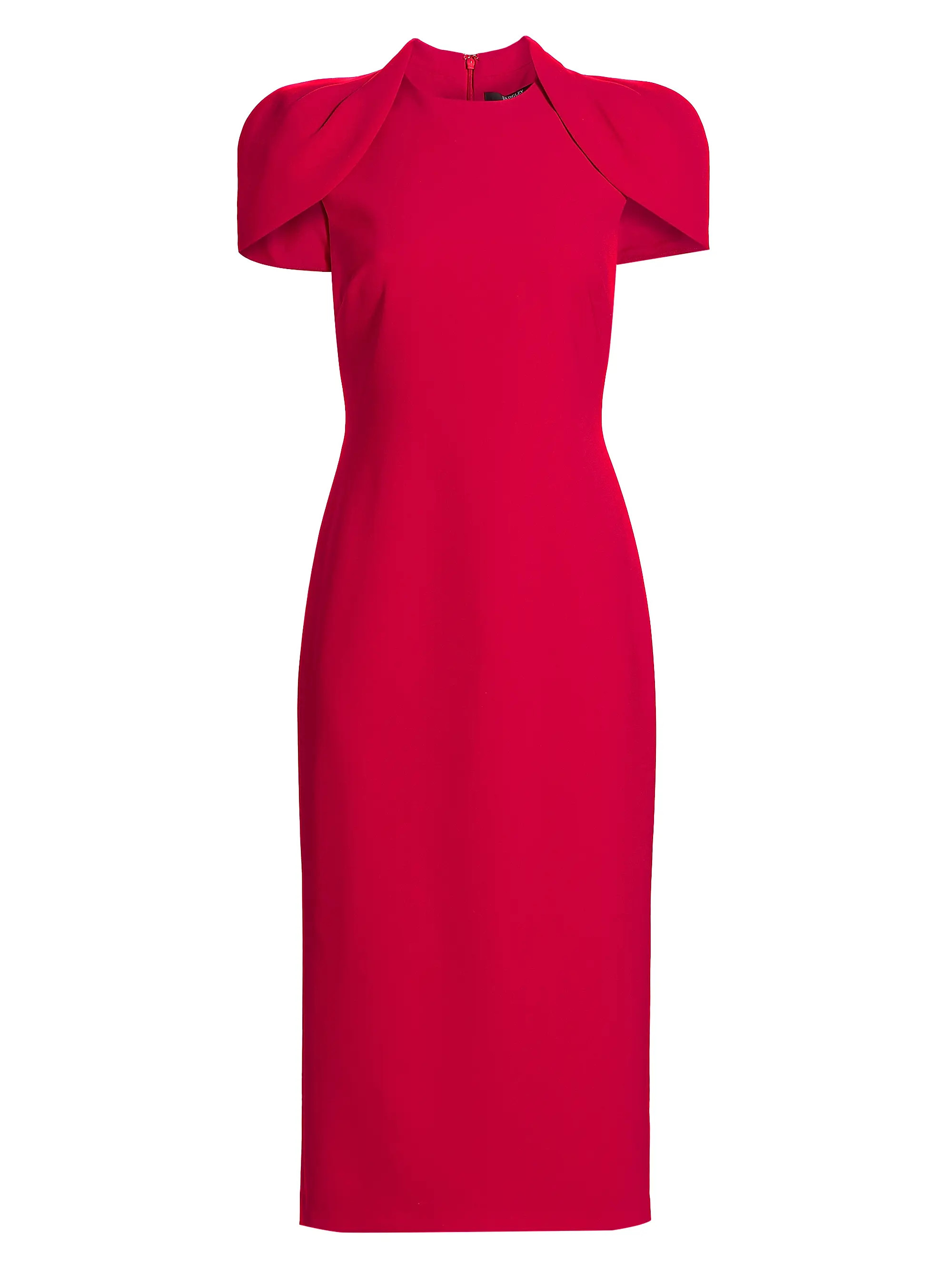 Badgley Mischka Cape-Sleeve Midi-Dress | Saks Fifth Avenue | Saks Fifth Avenue