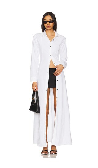 Marina Slim Long Dress in White in Blanc | Revolve Clothing (Global)