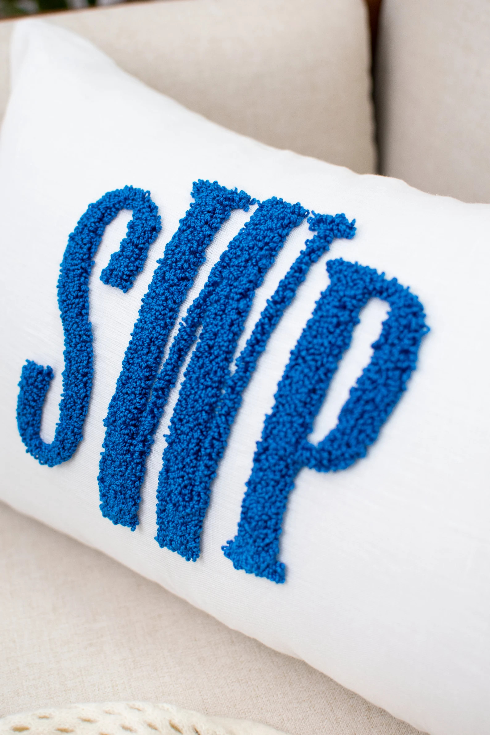 Monogram Pillow Cover with Punch Needle Embroidery, Personalized Wedding Gift for Couple, Custom ... | Etsy (US)