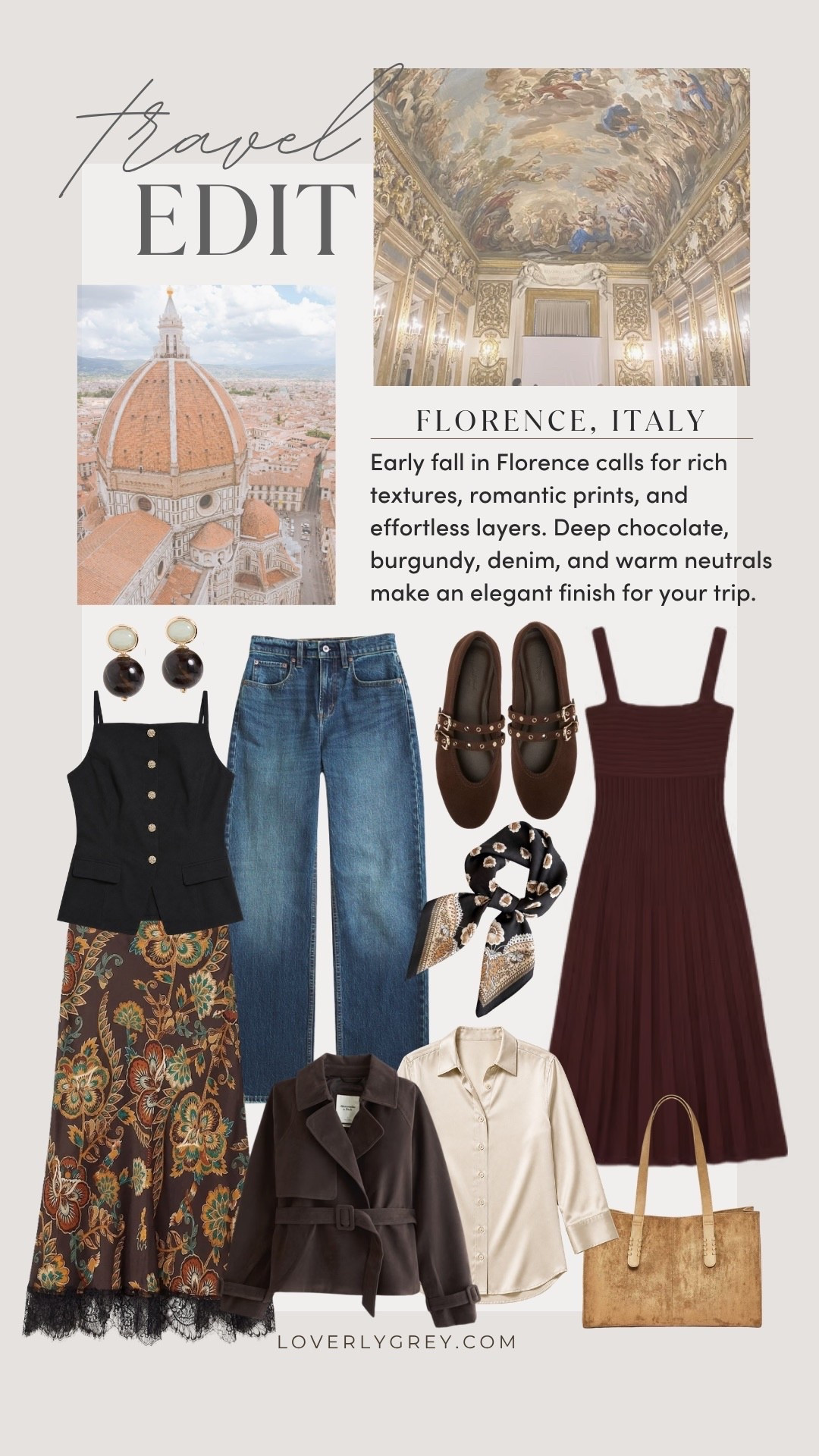 What I would pack for a trip to Italy in Florence! Lots of rich neutrals and deep browns/burgundies! Love these elegant chic finds

Loverly grey, what to wear Europe fall, autumn in Italy outfit ideas, what to pack for Europe vacation in fall, sweater dress, farm Rio skirt, black button down sleeveless vest, target fashion finds

#LTKSeasonal #LTKTravel #LTKSaleAlert
