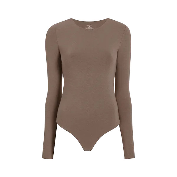 Long Sleeve Crewneck Bodysuit | Mocha - nuuds | nuuds