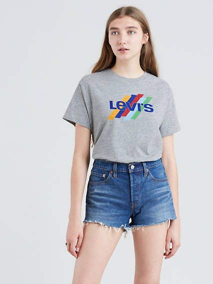 Levi's Multi-Stripe Graphic Varsity Tee Shirt T-Shirt - Women's XL | LEVI'S (US)