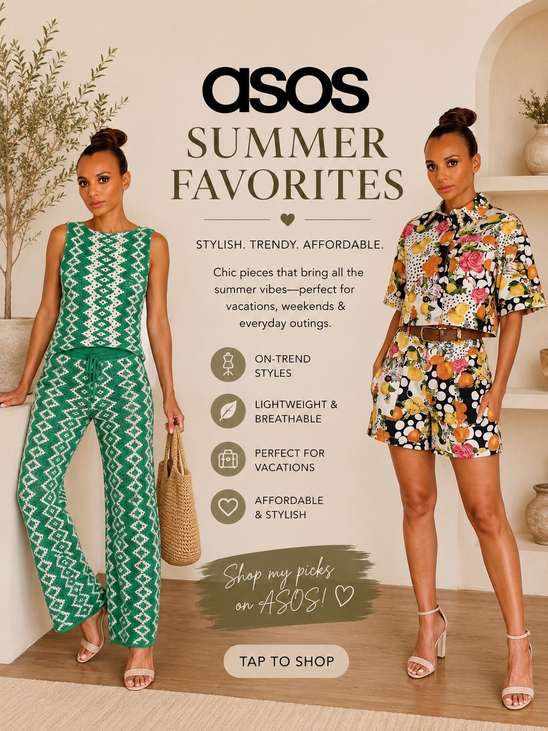 ASOS summer styles that look designer without the designer price ☀️✨

Obsessed with these standout ASOS finds! From the chic green knit set to the playful printed matching set, these pieces are perfect for vacation days, brunch dates, weekend outings, and everything in between.

Comfortable, stylish, and effortlessly put together—exactly what summer dressing should be. 💚

Tap to shop my favorite ASOS picks and save this post for your next outfit inspiration!

#ASOSStyle #ASOSFinds #LTKStyle #LTKFashion #SummerOutfits #VacationStyle #MatchingSets #AffordableFashion #FashionOver40 #WeekendStyle #StyleInspo #ChicLooks

#LTKootd