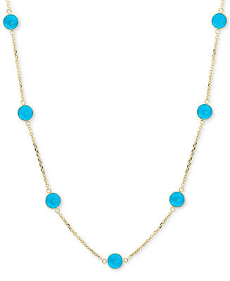 EFFY CollectionEFFY® Turquoise Collar Necklace in 14k Gold, 16" + 2" extender | Macy's