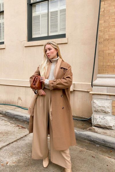 Mansour Brown Trench Coat | J.ING