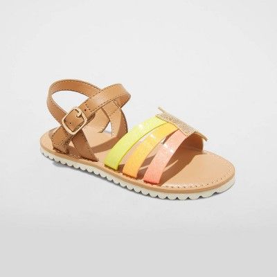 Toddler Girls' Jules Ankle Strap Sandals - Cat & Jack™ Brown | Target