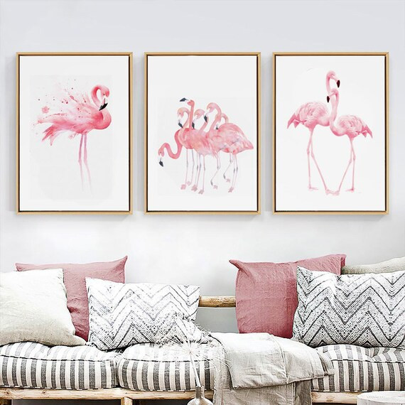 Pink flamingo Paint by number kit/ flamingo print/ flamingos/ flamingo art/ flamingo watercolor/ ... | Etsy (US)