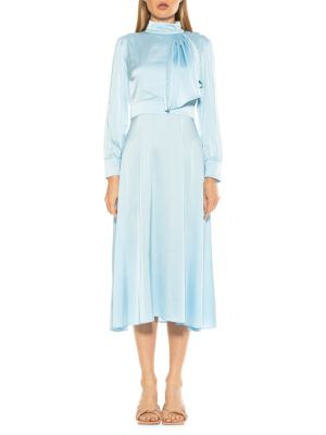 Brooklyn Satin Fit-&-Flare Midi Dress | Saks Fifth Avenue OFF 5TH