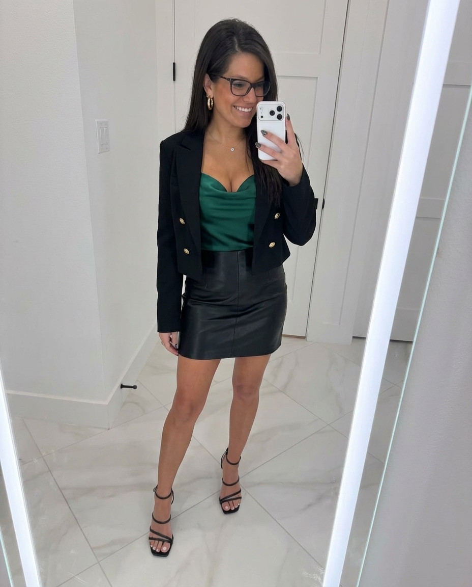 Date night, can’t go wrong with a leather skirt 🖤

#LTKootd #LTKPetite #LTKFindsUnder100