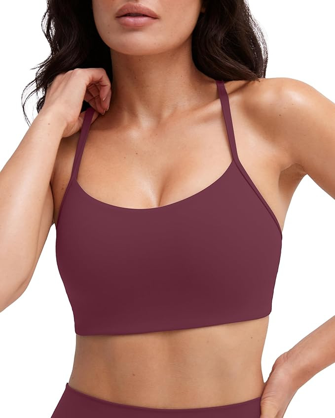PAVOI ACTIVE Yoga Racerback Bras for Women - Buttery Soft Low Support Scoop Neck Y-Back Thin Stra... | Amazon (US)