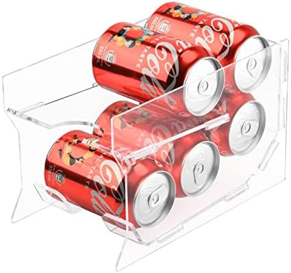 Soda Can Organizer for Mini Fridge, 9'' Acrylic Rolling Can Organizer Dispenser, Auto Beverage Ca... | Amazon (US)