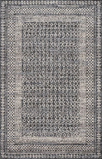 Grey Checkered Diamonds 7' 6" x 9' 6" Area Rug | Rugs USA