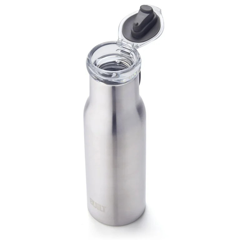 Built Double Wall Stainless Steel Vacuum Insulated Flip Top Water Bottle 18-Ounce, Stainless Stee... | Walmart (US)