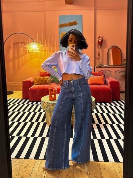 Wide Leg 70s jeans in mid wash

#LTKstyletip