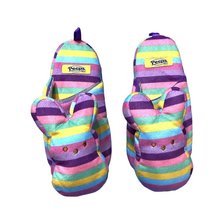 Peeps Bunny Slippers Kids' Youth Size M (1/2) Multi-color Stripes Kids Youth | Walmart (US)