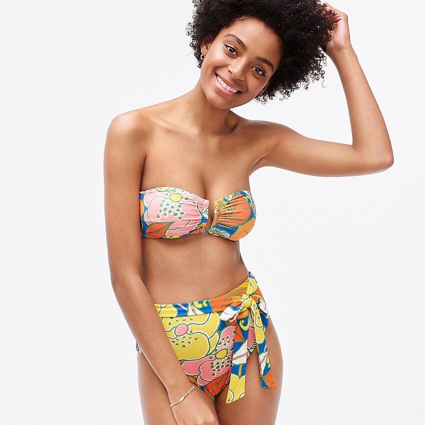 Underwire bandeau bikini top in tropical floral | J. Crew US