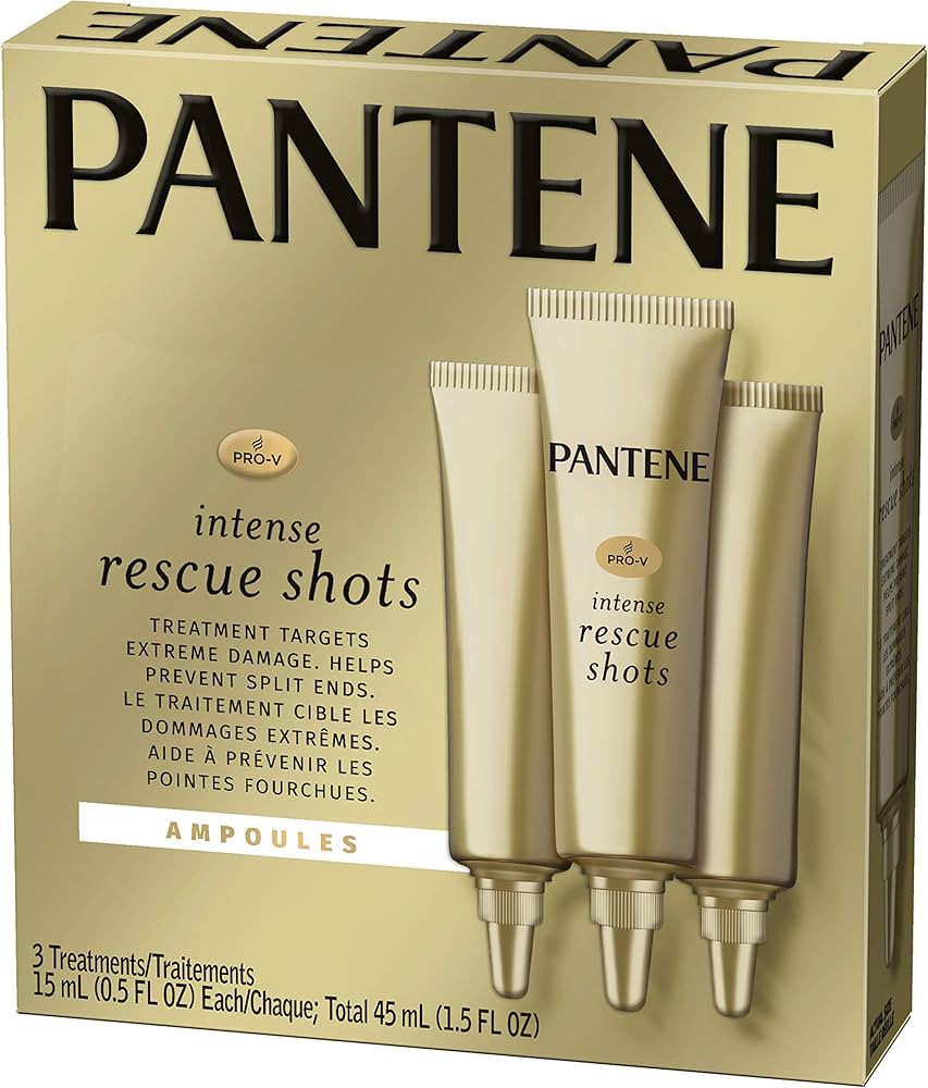 Pantene Rescue Shots Hair Ampoules Treatment, Pro-V Intensive Repair of Damaged Hair, 1.5 Fl Oz (... | Amazon (US)